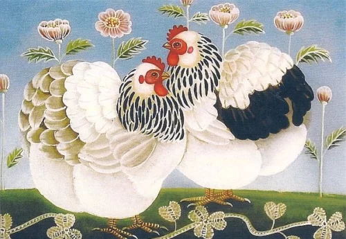 Prentbriefkaart Marie Amalia - Les Poulets 1