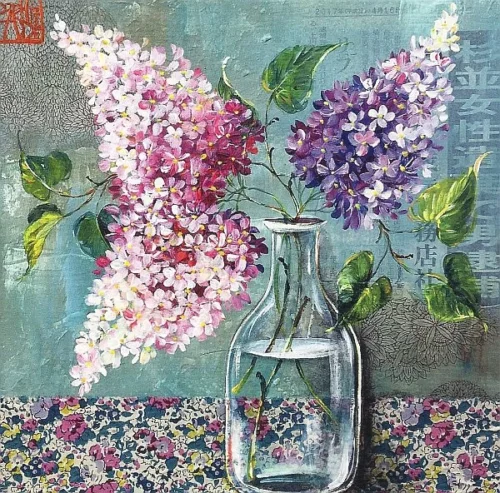 Vierkante kaart Gwenaëlle Trolez - Sophie Adde - Les fleurs 1