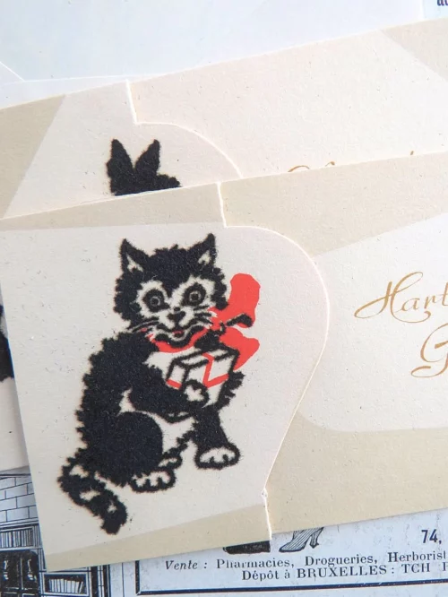 Kaartje Flock poes "Hartelijk gefeliciteerd"