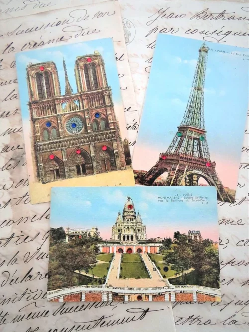 Set van oude 3 kaarten- l. Boisson "Paris"