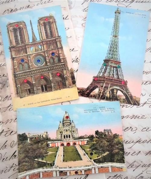 Set van oude 3 kaarten- l. Boisson "Paris"