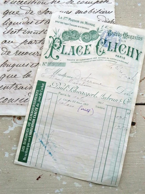 Antieke factuur -1911 Place Clichy Paris  "La 1ère Maison du Monde"