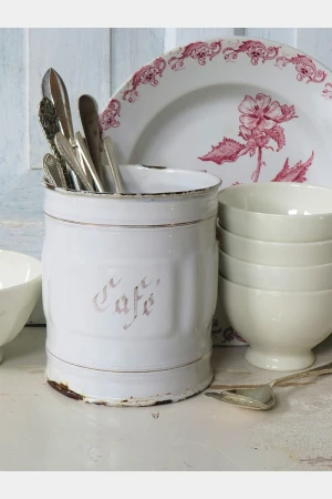 Emaille voorraadpot “Café”