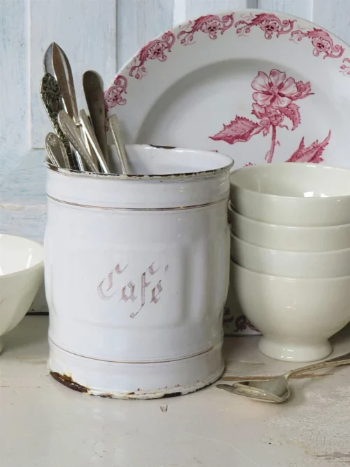 Emaille voorraadpot “Café”