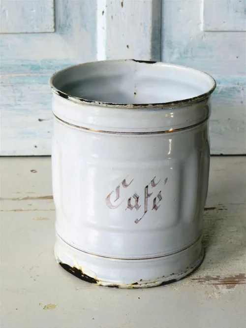 Emaille voorraadpot “Café”