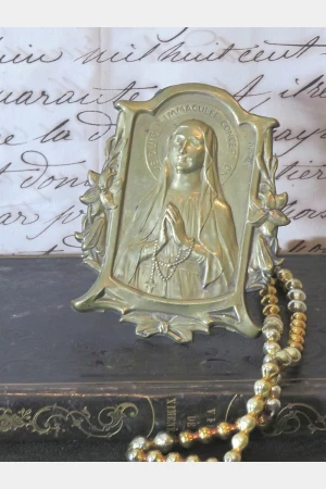 Antieke religieuze plaquette "L' Immaculee  Conception "E. Dropsy