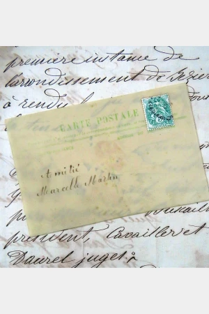 Antieke celluloid kaart "Zwaluw"