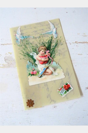 Antieke Franse celluloidkaart "Heureuse Année"