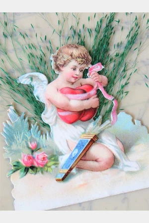 Antieke Franse celluloidkaart "Heureuse Année"