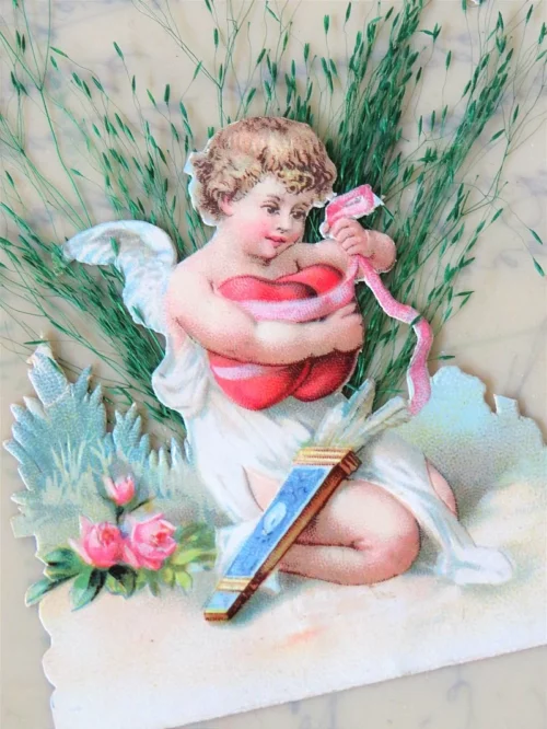 Antieke Franse celluloidkaart "Heureuse Année"