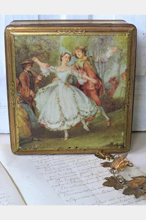 Oud koekblik  Demaret "Dansers"