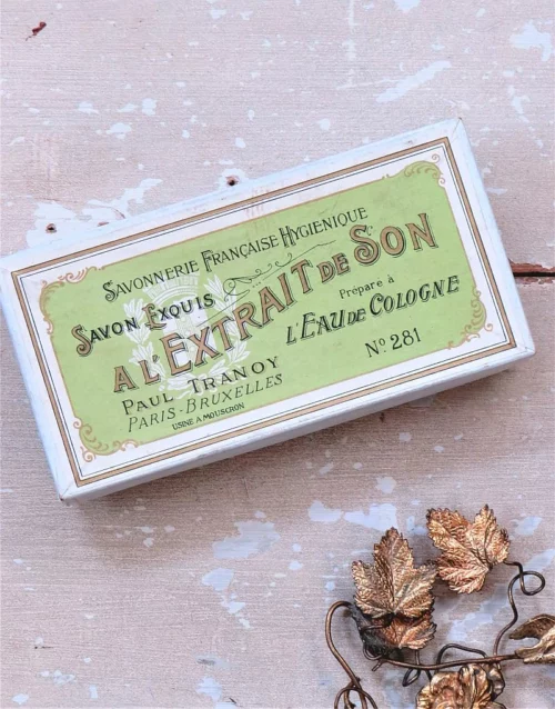 Oude Franse zeepdoos Paul Tranoy “A L’ Extrait de Son”