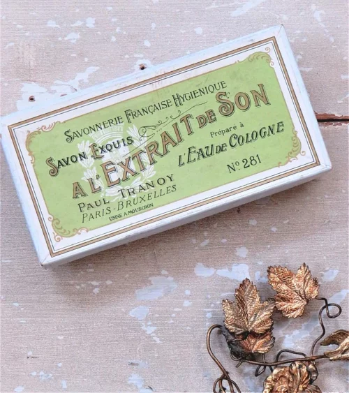 Oude Franse zeepdoos Paul Tranoy “A L’ Extrait de Son”
