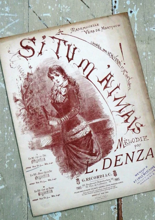 Frans bladmuziek "Si tu m'aimais!", begin 1900