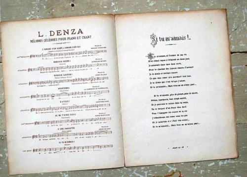 Frans bladmuziek "Si tu m'aimais!", begin 1900