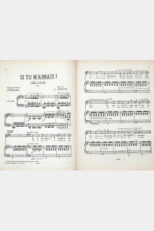 Frans bladmuziek "Si tu m'aimais!", begin 1900