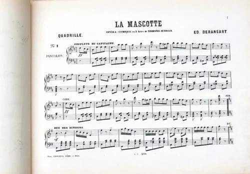 Frans bladmuziek" La Mascotte Deransart", begin 1900