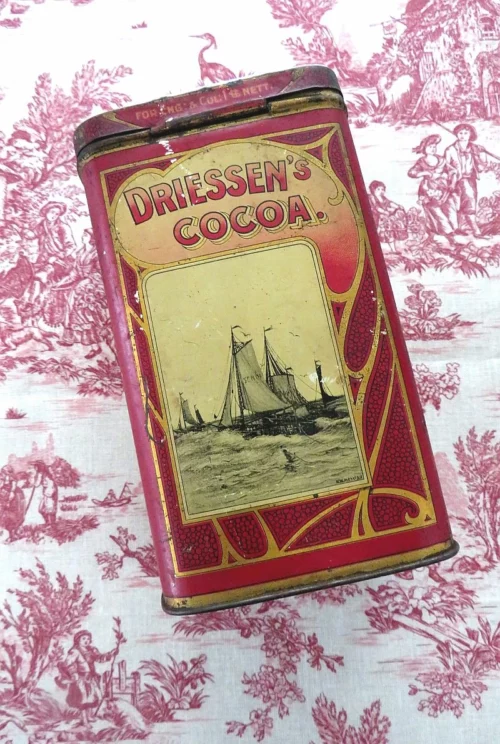 Antiek cacao blik A. Driessen 0,5kg