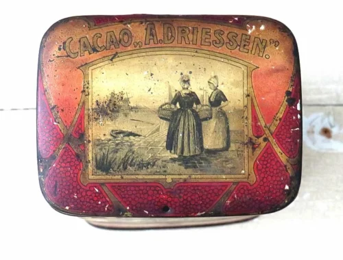 Antiek cacao blik A. Driessen 0,5kg