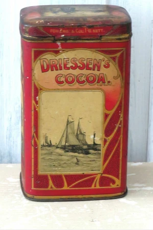 Antiek cacao blik A. Driessen 0,5kg