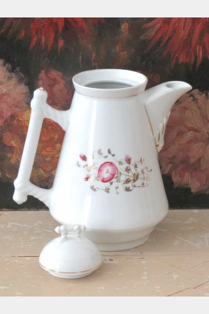 Antieke Franse chocoladekan “Bloemen ”