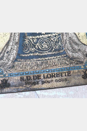 Antieke Franse religieuze wandhanger "Notre Dame de Lorette"
