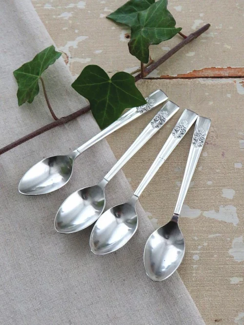 Set (4 stuk) Verzilverde Engelse lepeltjes R & G design Sheffield