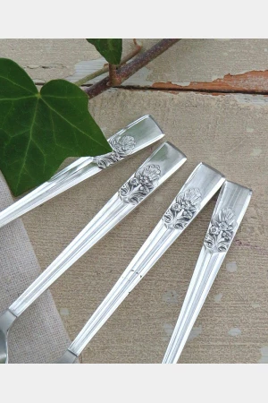 Set (4 stuk) Verzilverde Engelse lepeltjes R & G design Sheffield