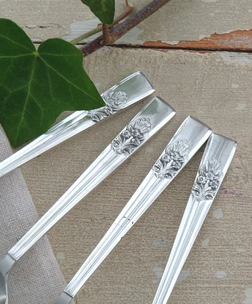 Set (4 stuk) Verzilverde Engelse lepeltjes R & G design Sheffield