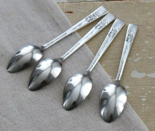 Set (4 stuk) Verzilverde Engelse lepeltjes R & G design Sheffield