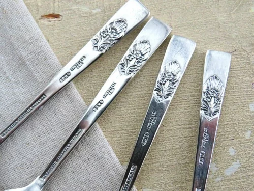 Set (4 stuk) Verzilverde Engelse lepeltjes R & G design Sheffield