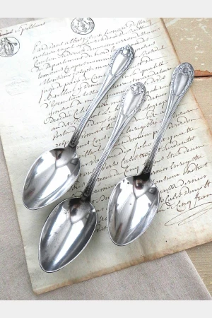 Oude grote verzilverde lepel "Lauwerkrans"