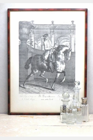 Oude prent “Ruiter te paard” – Joh. El Ridinger