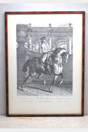 Oude prent “Ruiter te paard” – Joh. El Ridinger