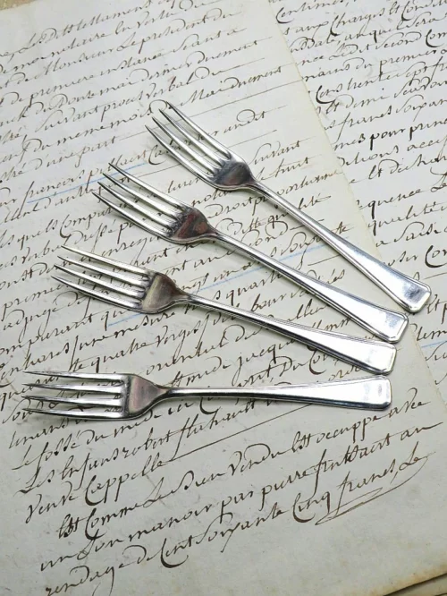 Set (4)Engelse verzilverde vorkjes EPNS