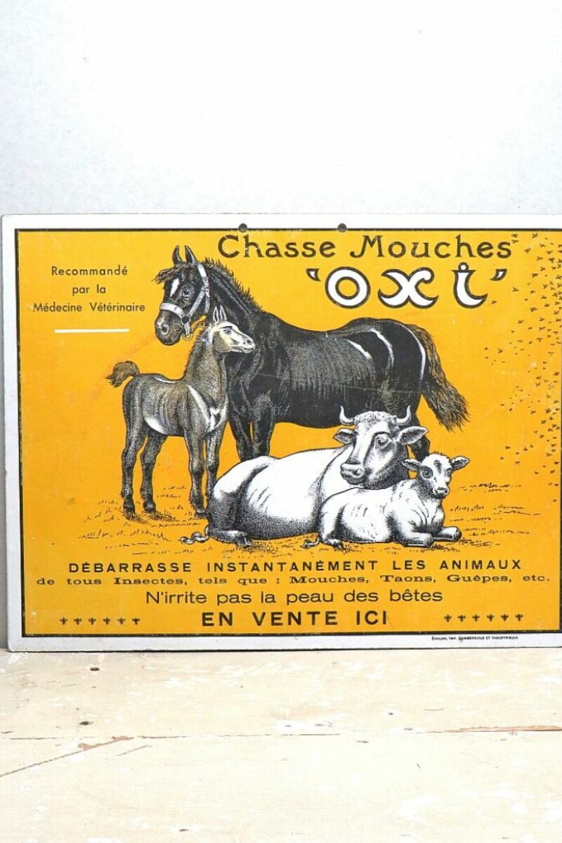 Oud Frans reclamebord “Chasse Mouches Oxi”