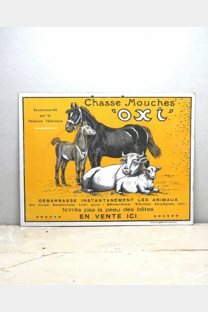 Oud Frans reclamebord “Chasse Mouches Oxi”