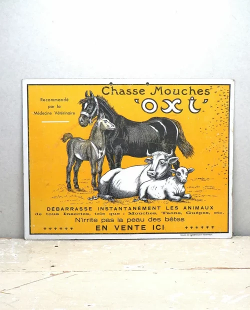 Oud Frans reclamebord “Chasse Mouches Oxi”