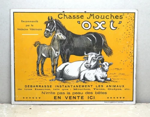 Oud Frans reclamebord “Chasse Mouches Oxi”