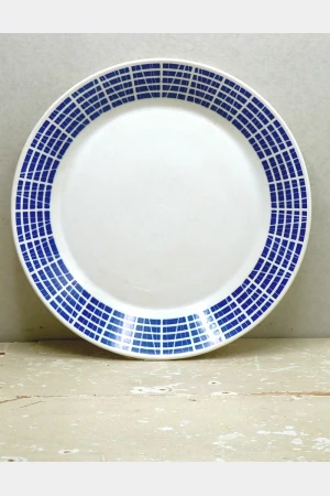 Oude ronde schaal Boch Vedette “Blauwe rand”