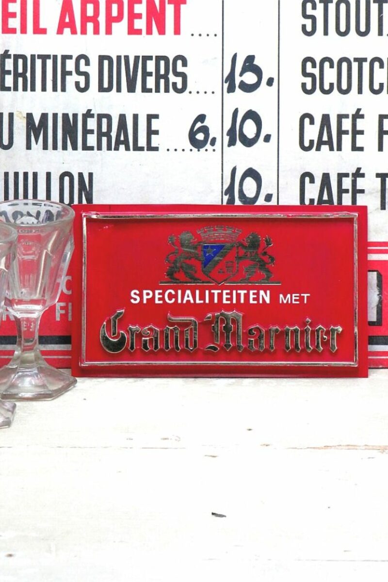 Vintage reclamebordje "Grand Marnier"
