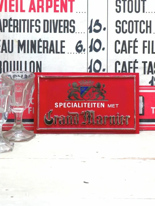 Vintage reclamebordje "Grand Marnier"