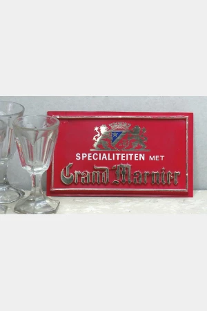 Vintage reclamebordje "Grand Marnier"