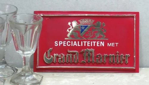 Vintage reclamebordje "Grand Marnier"