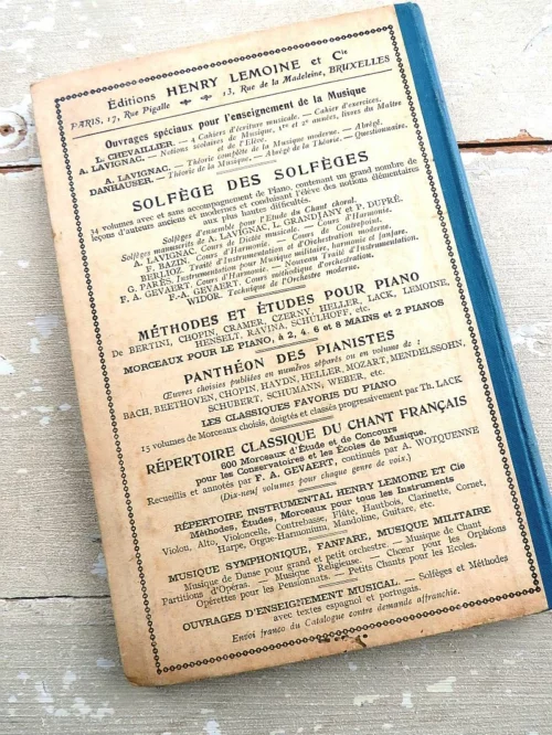 Antiek Frans muziekboek Notions Scolaires “De Musique” par A. Lavignac (1905)