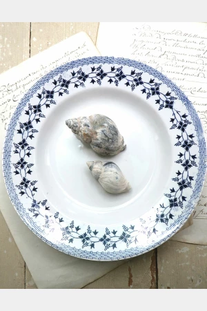Antiek diep bord Moulin des Loups Hamage Nord -" BLUETS "*