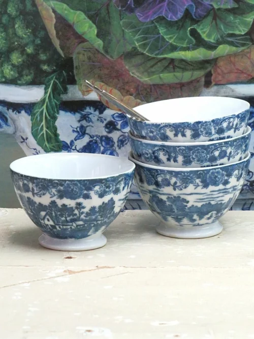Set van 4 Franse kommetjes "Landschap"