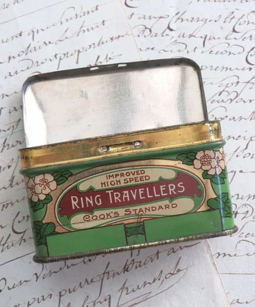 Antiek blikje Cook & Co "Ring Travellers" Manchester