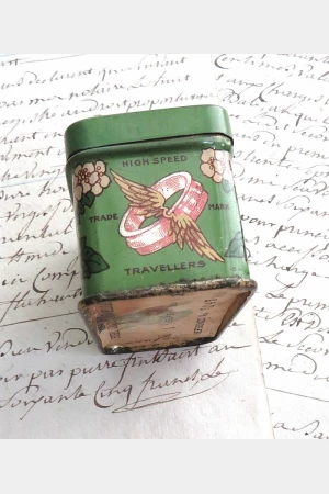 Antiek blikje Cook & Co "Ring Travellers" Manchester