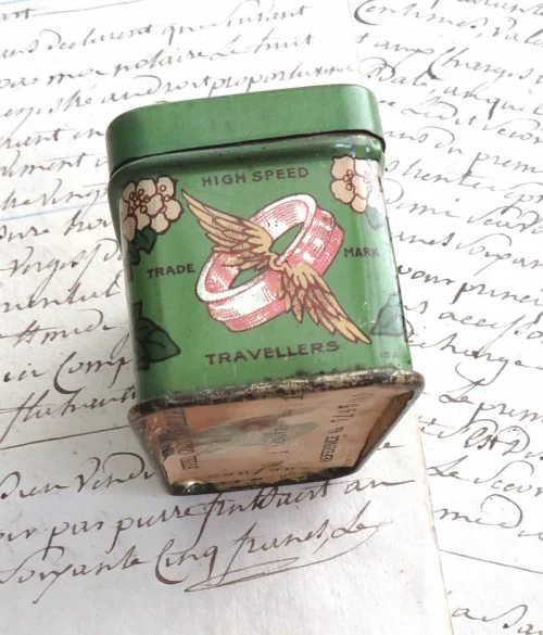 Antiek blikje Cook & Co "Ring Travellers" Manchester